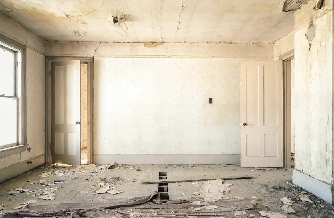 Waste disposal crew managing a cleanout project in French Island