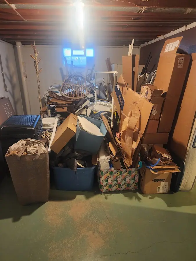 Roll-off dumpster container at job site for Concrete Dumpster Rental in French Island